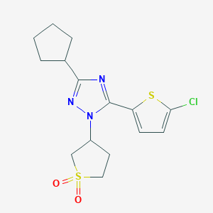 molecular formula C15H18ClN3O2S2 B5689146 5-(5-chloro-2-thienyl)-3-cyclopentyl-1-(1,1-dioxidotetrahydro-3-thienyl)-1H-1,2,4-triazole 