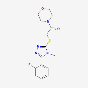 molecular formula C15H17FN4O2S B5689156 4-({[5-(2-fluorophenyl)-4-methyl-4H-1,2,4-triazol-3-yl]thio}acetyl)morpholine 