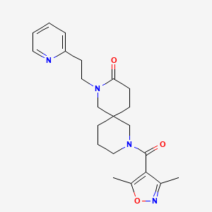 molecular formula C22H28N4O3 B5689162 8-[(3,5-dimethylisoxazol-4-yl)carbonyl]-2-(2-pyridin-2-ylethyl)-2,8-diazaspiro[5.5]undecan-3-one 