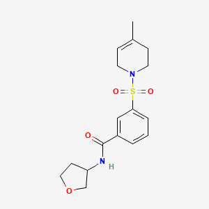 molecular formula C17H22N2O4S B5689170 3-[(4-methyl-3,6-dihydropyridin-1(2H)-yl)sulfonyl]-N-(tetrahydrofuran-3-yl)benzamide 