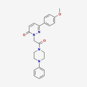 molecular formula C23H24N4O3 B5689171 6-(4-methoxyphenyl)-2-[2-oxo-2-(4-phenyl-1-piperazinyl)ethyl]-3(2H)-pyridazinone 