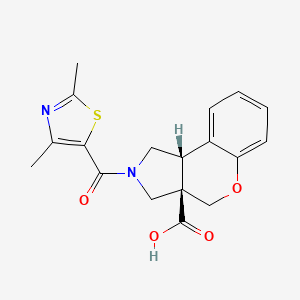 (3aR*,9bR*)-2-[(2,4-dimethyl-1,3-thiazol-5-yl)carbonyl]-1,2,3,9b-tetrahydrochromeno[3,4-c]pyrrole-3a(4H)-carboxylic acid
