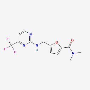 molecular formula C13H13F3N4O2 B5689226 N,N-dimethyl-5-({[4-(trifluoromethyl)pyrimidin-2-yl]amino}methyl)-2-furamide 