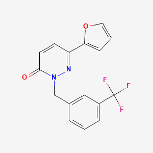 molecular formula C16H11F3N2O2 B5689235 6-(2-furyl)-2-[3-(trifluoromethyl)benzyl]-3(2H)-pyridazinone 