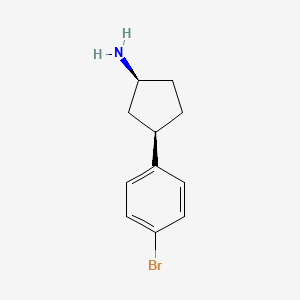 molecular formula C11H14BrN B568925 (1S,3R)-3-(4-Bromophenyl)cyclopentanamine CAS No. 1388095-52-0