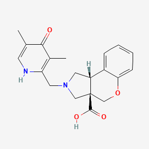 (3aR*,9bR*)-2-[(3,5-dimethyl-4-oxo-1,4-dihydropyridin-2-yl)methyl]-1,2,3,9b-tetrahydrochromeno[3,4-c]pyrrole-3a(4H)-carboxylic acid