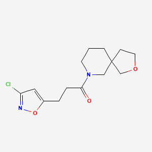 molecular formula C14H19ClN2O3 B5689258 7-[3-(3-chloroisoxazol-5-yl)propanoyl]-2-oxa-7-azaspiro[4.5]decane 