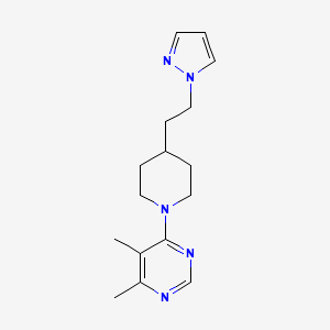 molecular formula C16H23N5 B5689262 4,5-dimethyl-6-{4-[2-(1H-pyrazol-1-yl)ethyl]piperidin-1-yl}pyrimidine 