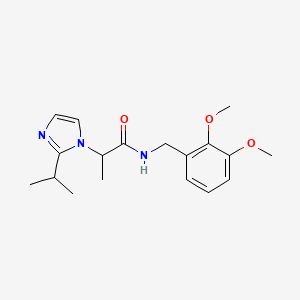molecular formula C18H25N3O3 B5689268 N-(2,3-dimethoxybenzyl)-2-(2-isopropyl-1H-imidazol-1-yl)propanamide 