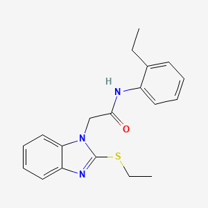 molecular formula C19H21N3OS B5689313 N-(2-ethylphenyl)-2-[2-(ethylthio)-1H-benzimidazol-1-yl]acetamide 