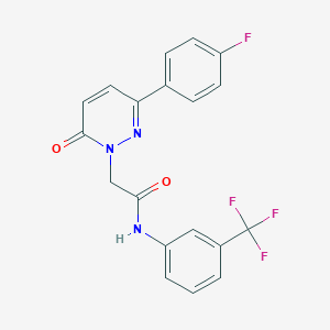 molecular formula C19H13F4N3O2 B5689328 2-[3-(4-fluorophenyl)-6-oxo-1(6H)-pyridazinyl]-N-[3-(trifluoromethyl)phenyl]acetamide 