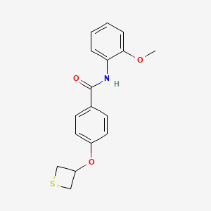 molecular formula C17H17NO3S B5689343 N-(2-methoxyphenyl)-4-(3-thietanyloxy)benzamide 