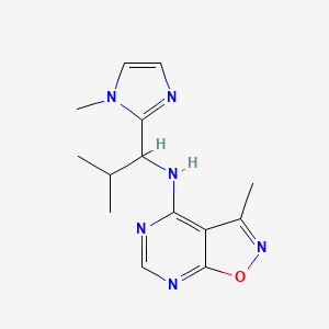molecular formula C14H18N6O B5689344 3-methyl-N-[2-methyl-1-(1-methyl-1H-imidazol-2-yl)propyl]isoxazolo[5,4-d]pyrimidin-4-amine 