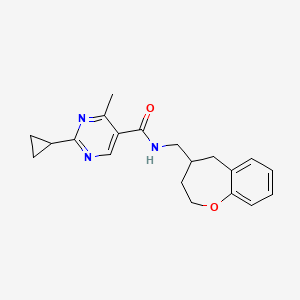 molecular formula C20H23N3O2 B5689359 2-cyclopropyl-4-methyl-N-(2,3,4,5-tetrahydro-1-benzoxepin-4-ylmethyl)pyrimidine-5-carboxamide 
