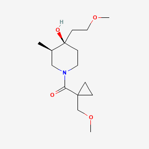 molecular formula C15H27NO4 B5689383 (3R*,4R*)-4-(2-methoxyethyl)-1-{[1-(methoxymethyl)cyclopropyl]carbonyl}-3-methyl-4-piperidinol 