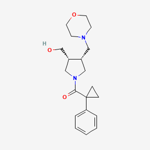 molecular formula C20H28N2O3 B5689391 {(3R*,4R*)-4-(4-morpholinylmethyl)-1-[(1-phenylcyclopropyl)carbonyl]-3-pyrrolidinyl}methanol 