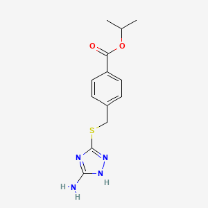 molecular formula C13H16N4O2S B5689393 isopropyl 4-{[(5-amino-4H-1,2,4-triazol-3-yl)thio]methyl}benzoate 