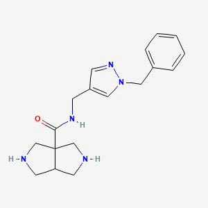 molecular formula C18H23N5O B5689420 cis-N-[(1-benzyl-1H-pyrazol-4-yl)methyl]hexahydropyrrolo[3,4-c]pyrrole-3a(1H)-carboxamide dihydrochloride 