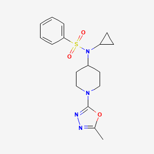 molecular formula C17H22N4O3S B5689423 N-cyclopropyl-N-[1-(5-methyl-1,3,4-oxadiazol-2-yl)piperidin-4-yl]benzenesulfonamide 