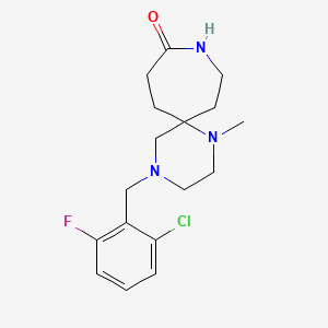 molecular formula C17H23ClFN3O B5689452 4-(2-chloro-6-fluorobenzyl)-1-methyl-1,4,9-triazaspiro[5.6]dodecan-10-one 