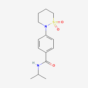 molecular formula C14H20N2O3S B5689465 4-(1,1-dioxido-1,2-thiazinan-2-yl)-N-isopropylbenzamide 