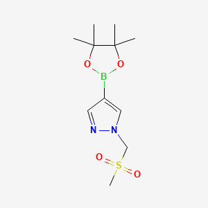 molecular formula C11H19BN2O4S B568947 1-(methanesulfonylmethyl)-4-(tetramethyl-1,3,2-dioxaborolan-2-yl)-1H-pyrazole CAS No. 1282530-99-7