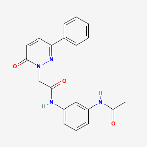 molecular formula C20H18N4O3 B5689478 N-[3-(acetylamino)phenyl]-2-(6-oxo-3-phenyl-1(6H)-pyridazinyl)acetamide 