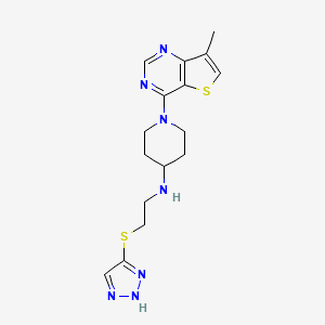 molecular formula C16H21N7S2 B5689489 1-(7-methylthieno[3,2-d]pyrimidin-4-yl)-N-[2-(1H-1,2,3-triazol-5-ylthio)ethyl]piperidin-4-amine 
