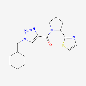 molecular formula C17H23N5OS B5689501 1-(cyclohexylmethyl)-4-{[2-(1,3-thiazol-2-yl)-1-pyrrolidinyl]carbonyl}-1H-1,2,3-triazole 