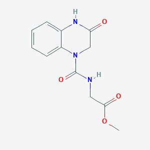 molecular formula C12H13N3O4 B5689510 methyl N-[(3-oxo-3,4-dihydro-1(2H)-quinoxalinyl)carbonyl]glycinate 