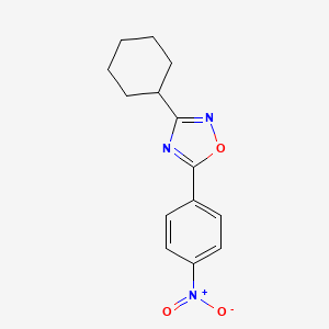 molecular formula C14H15N3O3 B5689518 3-cyclohexyl-5-(4-nitrophenyl)-1,2,4-oxadiazole CAS No. 330210-24-7