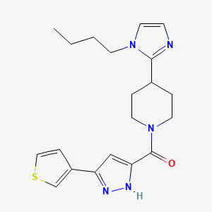 molecular formula C20H25N5OS B5689525 4-(1-butyl-1H-imidazol-2-yl)-1-{[3-(3-thienyl)-1H-pyrazol-5-yl]carbonyl}piperidine 