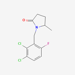 molecular formula C12H12Cl2FNO B5689546 1-(2,3-dichloro-6-fluorobenzyl)-5-methylpyrrolidin-2-one 