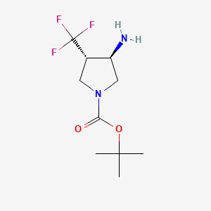 molecular formula C10H17F3N2O2 B568957 (3R,4S)-tert-Butyl 3-amino-4-(trifluoromethyl)pyrrolidine-1-carboxylate CAS No. 1428776-56-0