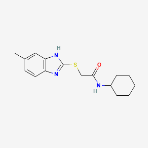 molecular formula C16H21N3OS B5689580 N-cyclohexyl-2-[(5-methyl-1H-benzimidazol-2-yl)thio]acetamide 