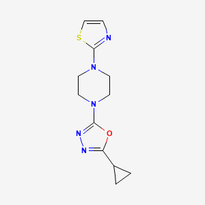 molecular formula C12H15N5OS B5689594 1-(5-cyclopropyl-1,3,4-oxadiazol-2-yl)-4-(1,3-thiazol-2-yl)piperazine 