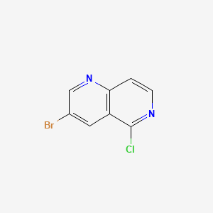 molecular formula C8H4BrClN2 B568960 3-溴-5-氯-1,6-萘啶 CAS No. 1211588-58-7