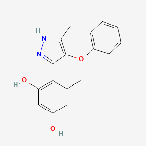 molecular formula C17H16N2O3 B5689610 5-methyl-4-(5-methyl-4-phenoxy-1H-pyrazol-3-yl)-1,3-benzenediol 
