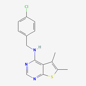 molecular formula C15H14ClN3S B5689618 N-(4-chlorobenzyl)-5,6-dimethylthieno[2,3-d]pyrimidin-4-amine 