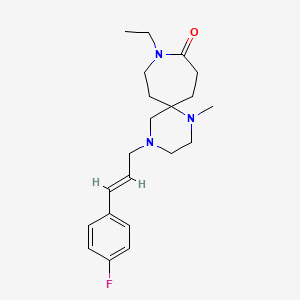 molecular formula C21H30FN3O B5689622 9-ethyl-4-[(2E)-3-(4-fluorophenyl)-2-propen-1-yl]-1-methyl-1,4,9-triazaspiro[5.6]dodecan-10-one 