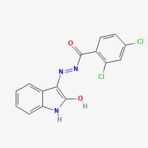 molecular formula C15H9Cl2N3O2 B5689629 2,4-dichloro-N'-(2-oxo-1,2-dihydro-3H-indol-3-ylidene)benzohydrazide 