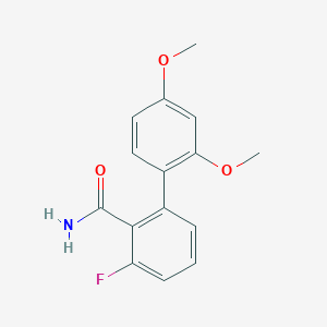 molecular formula C15H14FNO3 B5689633 3-fluoro-2',4'-dimethoxybiphenyl-2-carboxamide 