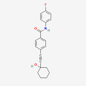 molecular formula C21H20FNO2 B5689641 N-(4-fluorophenyl)-4-[(1-hydroxycyclohexyl)ethynyl]benzamide 