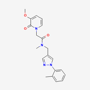 molecular formula C20H22N4O3 B5689646 2-(3-methoxy-2-oxopyridin-1(2H)-yl)-N-methyl-N-{[1-(2-methylphenyl)-1H-pyrazol-4-yl]methyl}acetamide 