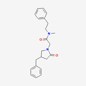 molecular formula C22H26N2O2 B5689651 2-(4-benzyl-2-oxopyrrolidin-1-yl)-N-methyl-N-(2-phenylethyl)acetamide 