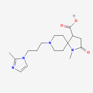 molecular formula C17H26N4O3 B5689655 1-methyl-8-[3-(2-methyl-1H-imidazol-1-yl)propyl]-2-oxo-1,8-diazaspiro[4.5]decane-4-carboxylic acid 
