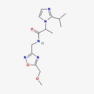 molecular formula C14H21N5O3 B5689665 2-(2-isopropyl-1H-imidazol-1-yl)-N-{[5-(methoxymethyl)-1,2,4-oxadiazol-3-yl]methyl}propanamide 