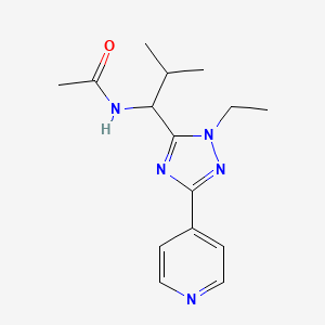 molecular formula C15H21N5O B5689667 N-[1-(1-ethyl-3-pyridin-4-yl-1H-1,2,4-triazol-5-yl)-2-methylpropyl]acetamide 