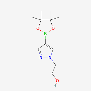 molecular formula C11H19BN2O3 B568967 2-(4-(4,4,5,5-Tetramethyl-1,3,2-dioxaborolan-2-yl)-1H-pyrazol-1-yl)ethanol CAS No. 1040377-08-9