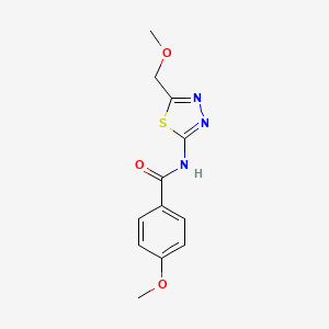 molecular formula C12H13N3O3S B5689675 4-methoxy-N-[5-(methoxymethyl)-1,3,4-thiadiazol-2-yl]benzamide 